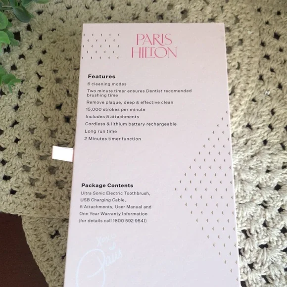 Paris Hilton Pink Ultra Sonic Toothbrush Set NIB - Picture 5 of 8